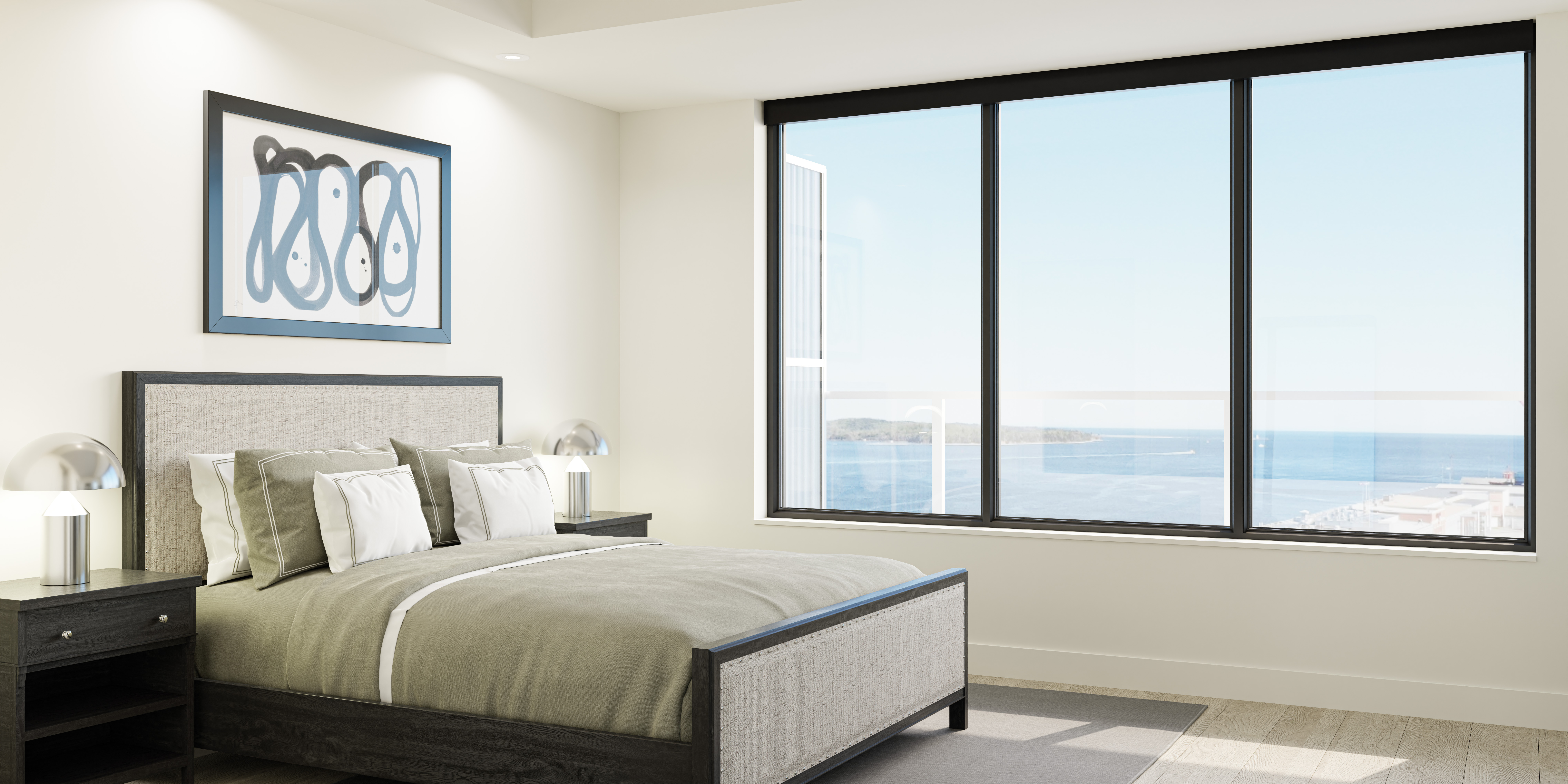 Cunard's bedroom suites with expansive windows